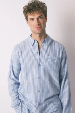 Women'secret Pijama camisero masculino rayas 100% algodón estampado