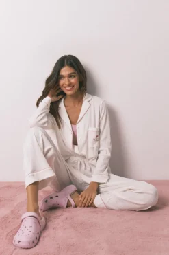 Women'secret Pijama camisero rayas La Vecina Rubia marfil Clearance