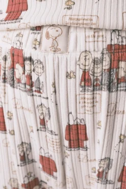 Women'secret Pijama Capri canalé gris Snoopy estampado Hot