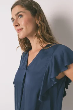 Women'secret Pijama Capri viscosa floral azul estampado New