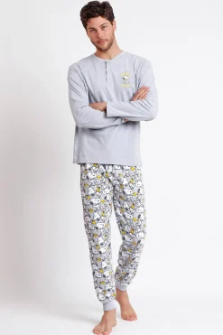 Admas Pijama Family Snoopy Funny para hombre gris Sale