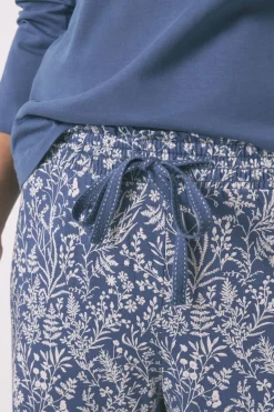 Women'secret Pijama largo 100% algodón print flores azul Best