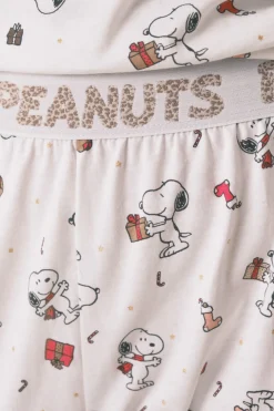 Women'secret Pijama largo 100% algodón blanco Snoopy marfil Online