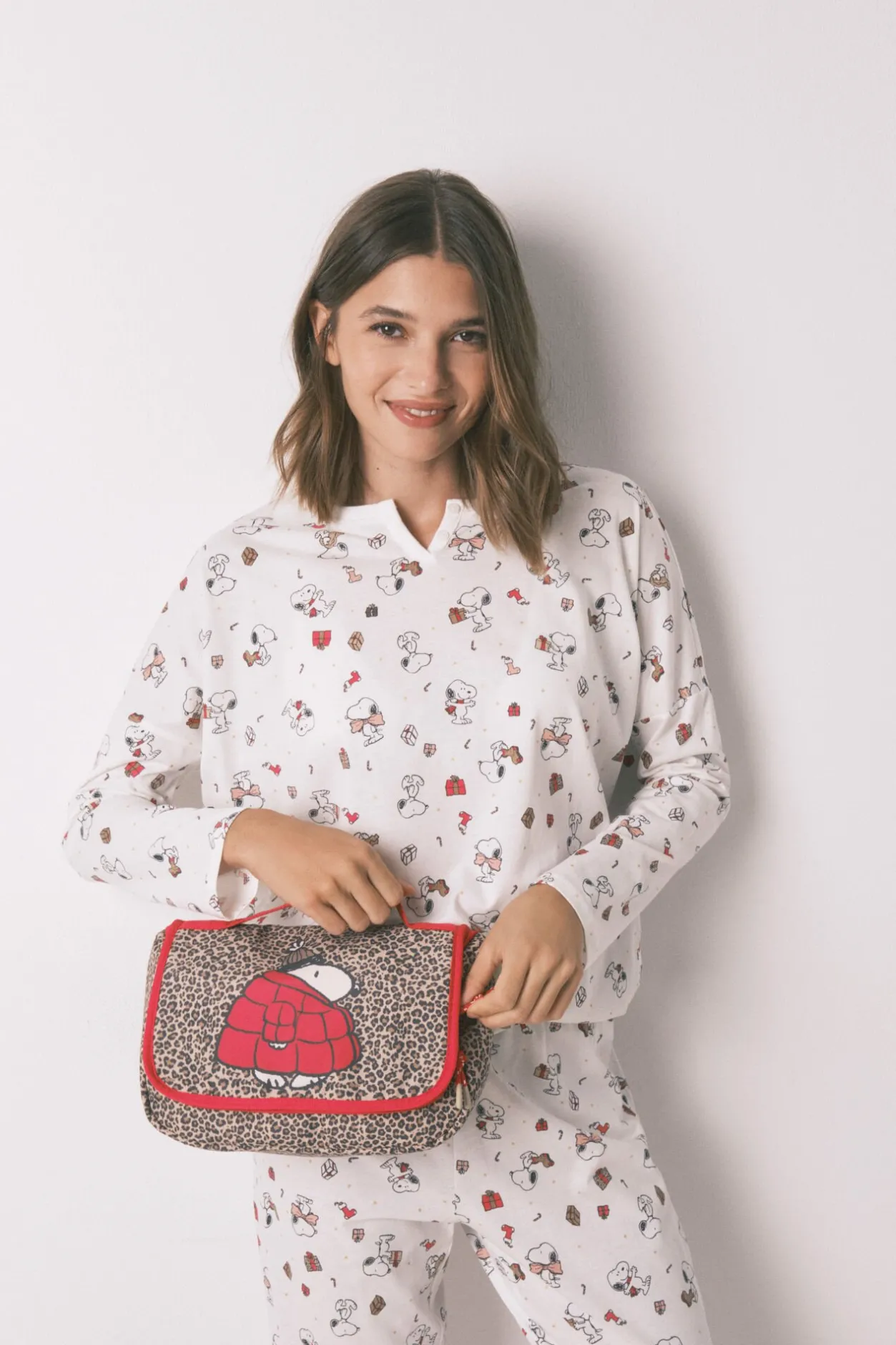 Women'secret Pijama largo 100% algodón blanco Snoopy marfil Online