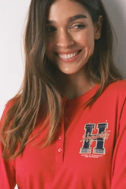 Women'secret Pijama largo 100% algodón estampado cuadros