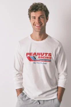 Women'secret Pijama largo 100% algodón Snoopy gris New