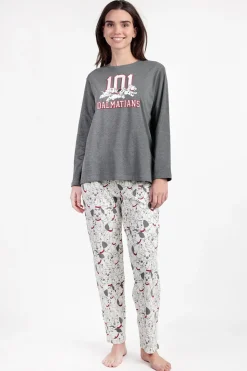 Admas Pijama largo 101 Dálmatas para mujer gris Clearance
