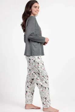 Admas Pijama largo 101 Dálmatas para mujer gris Clearance