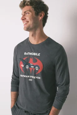 Women'secret Pijama largo algodón Batman gris