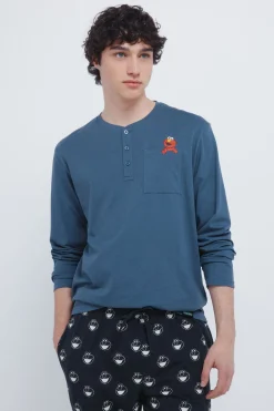 Springfield Pijama largo Barrio Sésamo azul Clearance