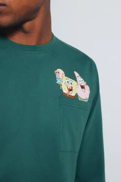 Springfield Pijama largo Bob Esponja verde Hot