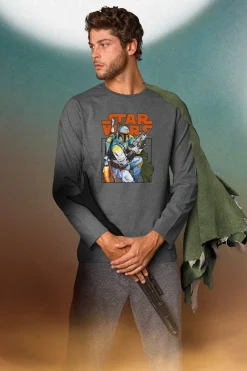 Admas Pijama largo Boba Fett para hombre gris Hot