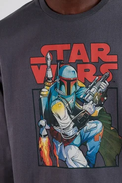 Admas Pijama largo Boba Fett para hombre gris Hot
