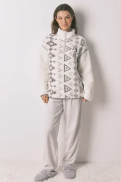 Women'secret Pijama largo borrego y polar Snoopy estampado Clearance