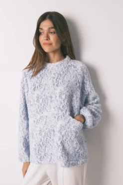 Women'secret Pijama largo borreguito azul estampado Hot