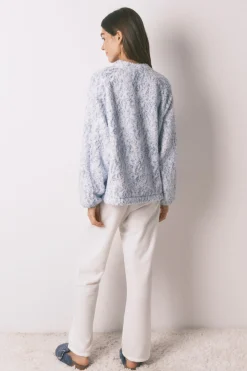 Women'secret Pijama largo borreguito azul estampado Hot