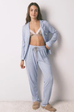 Women'secret Pijama largo camisero Snoopy Vichy estampado Online