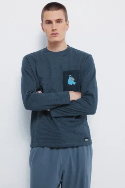 Springfield Pijama largo Cookie Monster azul