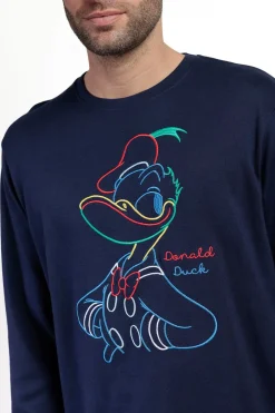 Admas Pijama largo Donald 100% algodón para hombre azul