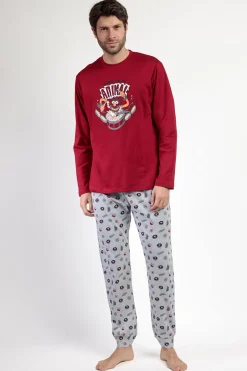 Admas Pijama largo estampado Muppets para hombre burdeos Best