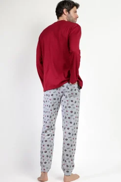 Admas Pijama largo estampado Muppets para hombre burdeos Best