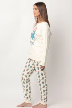 Admas Pijama largo estampado Paddington para mujer beige Online