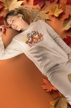 Admas Pijama largo felpa Chip&Dale para mujer beige Online