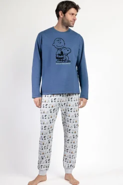 Admas Pijama largo felpa hombre Snoopy&Friends azul Online