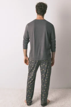 Women'secret Pijama largo hombre 100% algodón X Men gris Outlet