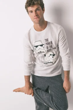 Women'secret Pijama largo hombre polar Star Wars gris