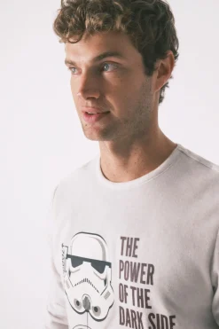 Women'secret Pijama largo hombre polar Star Wars gris