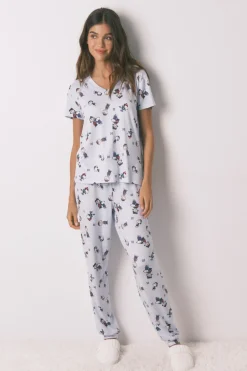 Women'secret Pijama largo manga corta Snoopy super soft estampado Discount