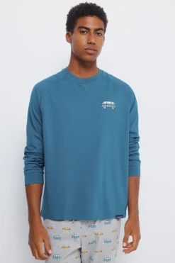 Springfield Pijama largo manga raglan pantalón coches azul New