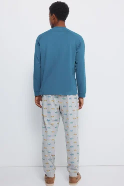 Springfield Pijama largo manga raglan pantalón coches azul New