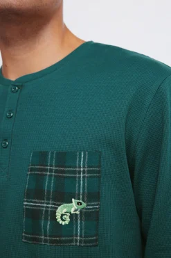 Springfield Pijama largo pantalón cuadros verde Sale