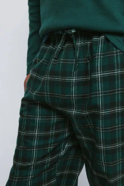 Springfield Pijama largo pantalón cuadros verde Sale