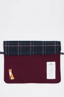 Springfield Pijama largo pantalón fannel cuadros granate burdeos Outlet