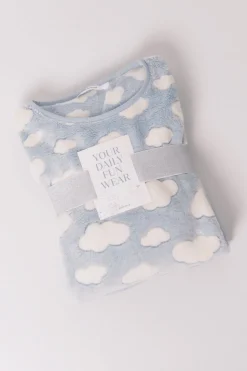 Women'secret Pijama largo polar mousse nubes azul Online