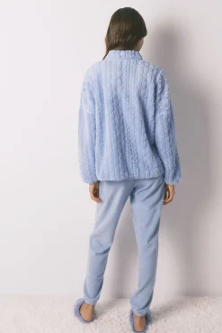 Women'secret Pijama largo polar SmileyWorld® cuello alto azul Clearance