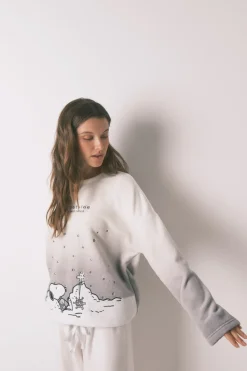 Women'secret Pijama largo polar suave Snoopy estampado Hot