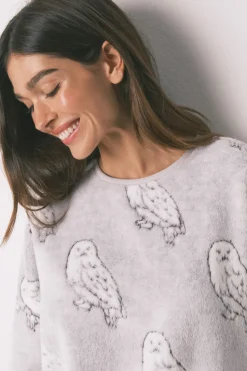Women'secret Pijama largo polar suave estampado 