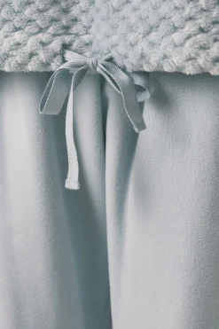 Women'secret Pijama largo polar verde cenefa blanco New