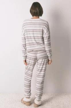 Women'secret Pijama largo punto cálido suave cenfas Mickey blanco