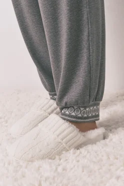 Women'secret Pijama largo punto suave Mickey gris Sale