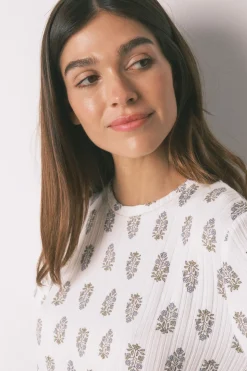 Women'secret Pijama largo super soft flores manga corta blanco Sale