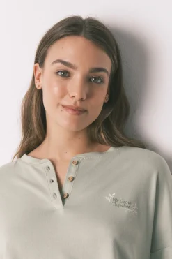 Women'secret Pijama largo super soft patchwork verde