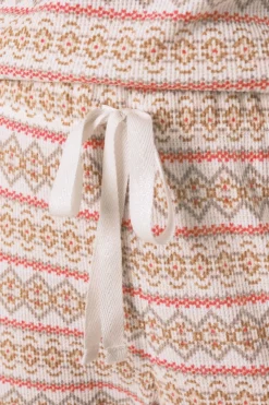 Women'secret Pijama largo textura gofre afelpado cenefas Mafalda marfil Discount