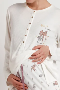 Admas Pijama Maternity Disney Bambi You are so beige