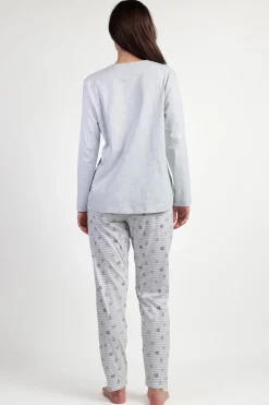 Admas Pijama maternity largo rayas Alicia Wonderland gris Online