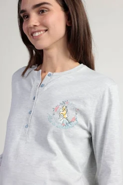 Admas Pijama maternity largo rayas Alicia Wonderland gris Online